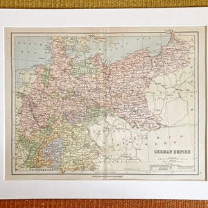 ORIGINAL SELTENE 1878 Antike Karte des Deutschen Reiches - Collegiate Atlas - William Collins