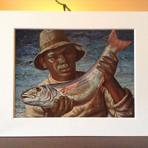 ORIGINAL RARE Tretchikoff Cape Fisherman 1969 - Vintage Kitsch Art Print
