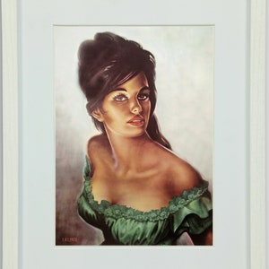 Tina con vestido verde de JH Lynch Tretchikoff Era - Impresión de póster artístico imprimible - Descarga digital instantánea