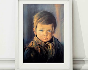 The Crying Boy von italienischer Kunst, Originalkunstwerk Art Deco - zeitgenössischer Kunstdruck
