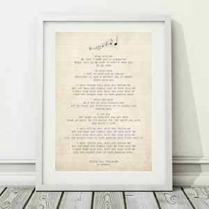 Genesis - Follow You, Follow Me - Song Lyric Art Poster Print - Tailles A4 A3