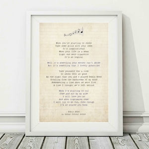 Ocean Color Motiv - Robin Hood - Song Lyric Art Poster Print - Größen A4 A3