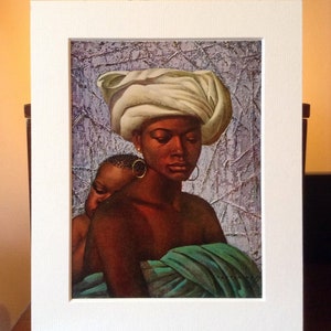 ORIGINAL RARE Tretchikoff Swazi Mother 1969 - Vintage Kitsch Art Print