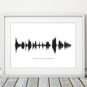 Al Green - Restons ensemble - Sound Wave Song Art Poster Print BW - Tailles A4 A3