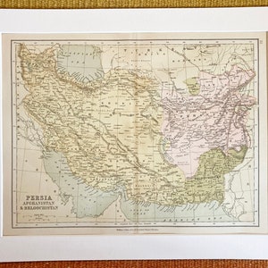 ORIGINAL SELTENE 1878 Antike Karte Von Persien, Afghanistan & Beloochistan - Collegiate Atlas - William Collins