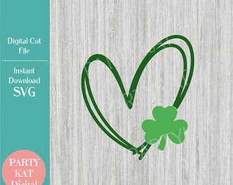 Saint Patrick's Day Heart - Instant Digital Download - SVG Files Shamrock, St. Patty's Day, Irish Clover, Irish Heart