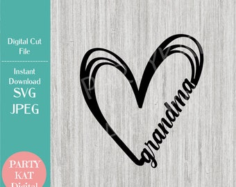 Grandma Heart SVG File – DIY Craft Design (Digital Download)