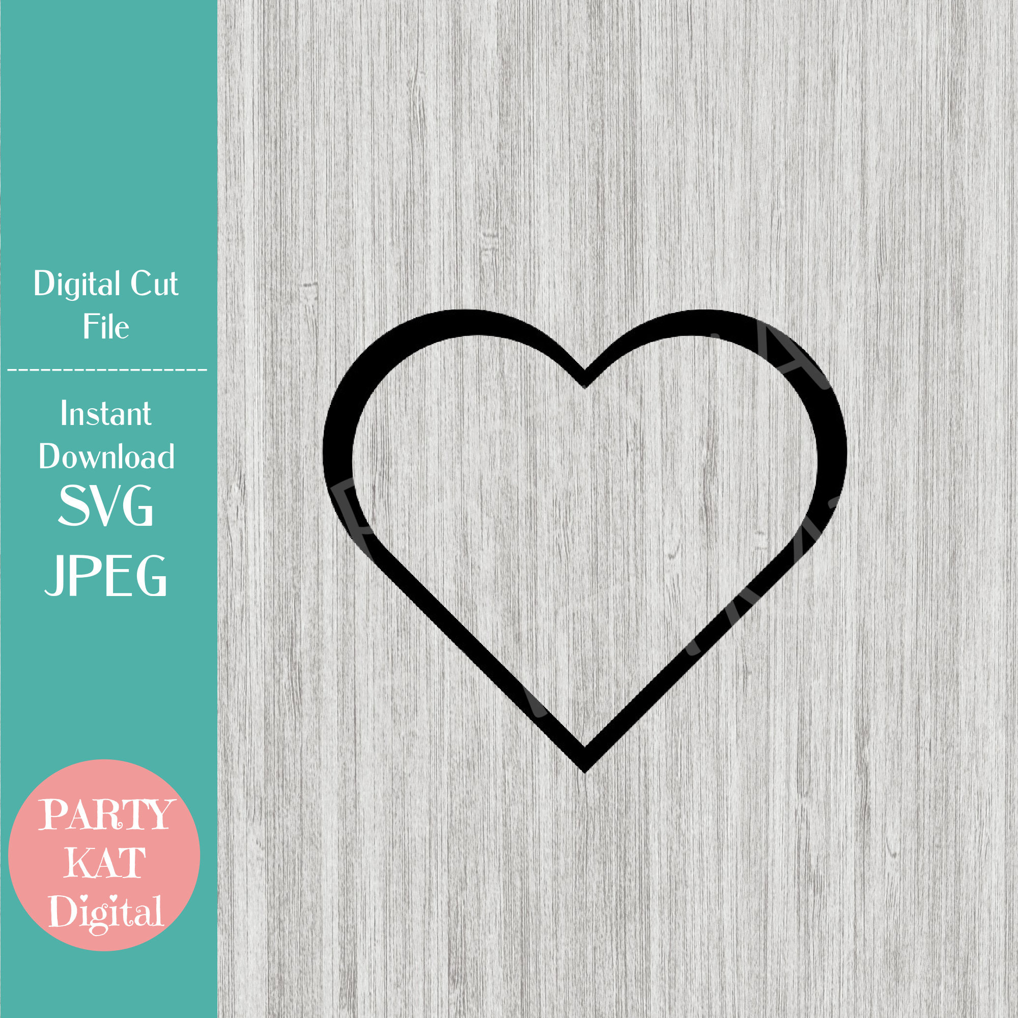 Heart Instant Digital Download SVG File Valentine's Day, Wedding ...