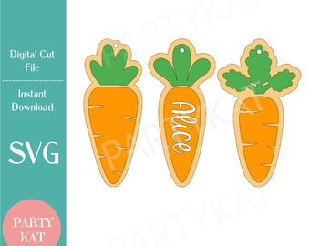 Carrot Basket Tag Svg, Easter Tags Svg, Carrot Tag Bundle Svg, Easter Laser Cut File, Basket Name Tag Svg, Happy Easter,