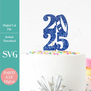 Classe de 2025 Hockey Cake Topper fichier SVG, hockey SVG, remise des diplômes universitaires, lycée, Hockey 2025
