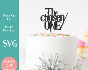 Der Auserwählte Cake Topper SVG, Erster Geburtstag, Zauberer Geburtstag, Sofort Download, Zauberer Thema, Geburtstagsparty, Zauberer Party