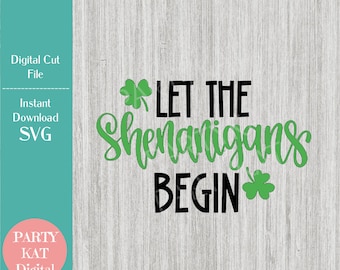 Shenanigans St. Patrick's Day SVG – Irish Saying, Shirt Design (Digital Download)