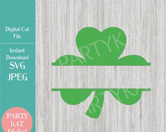 Split Shamrock Monogram SVG – St Patrick's Day Door Sign (Digital Download)