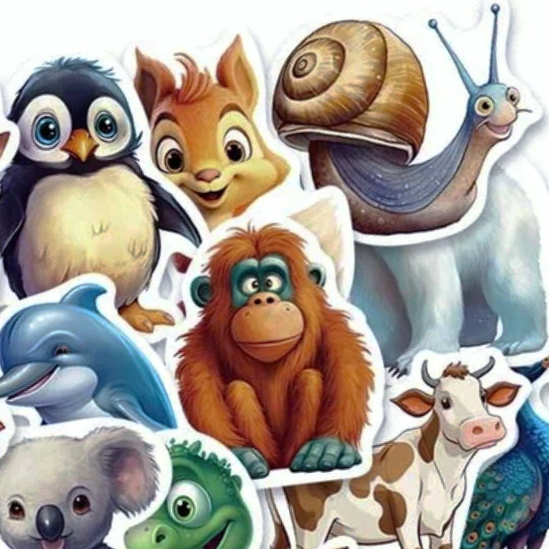 Assorted Animal Stickers Pack Cute Animals Sticker Bundle for Etsy