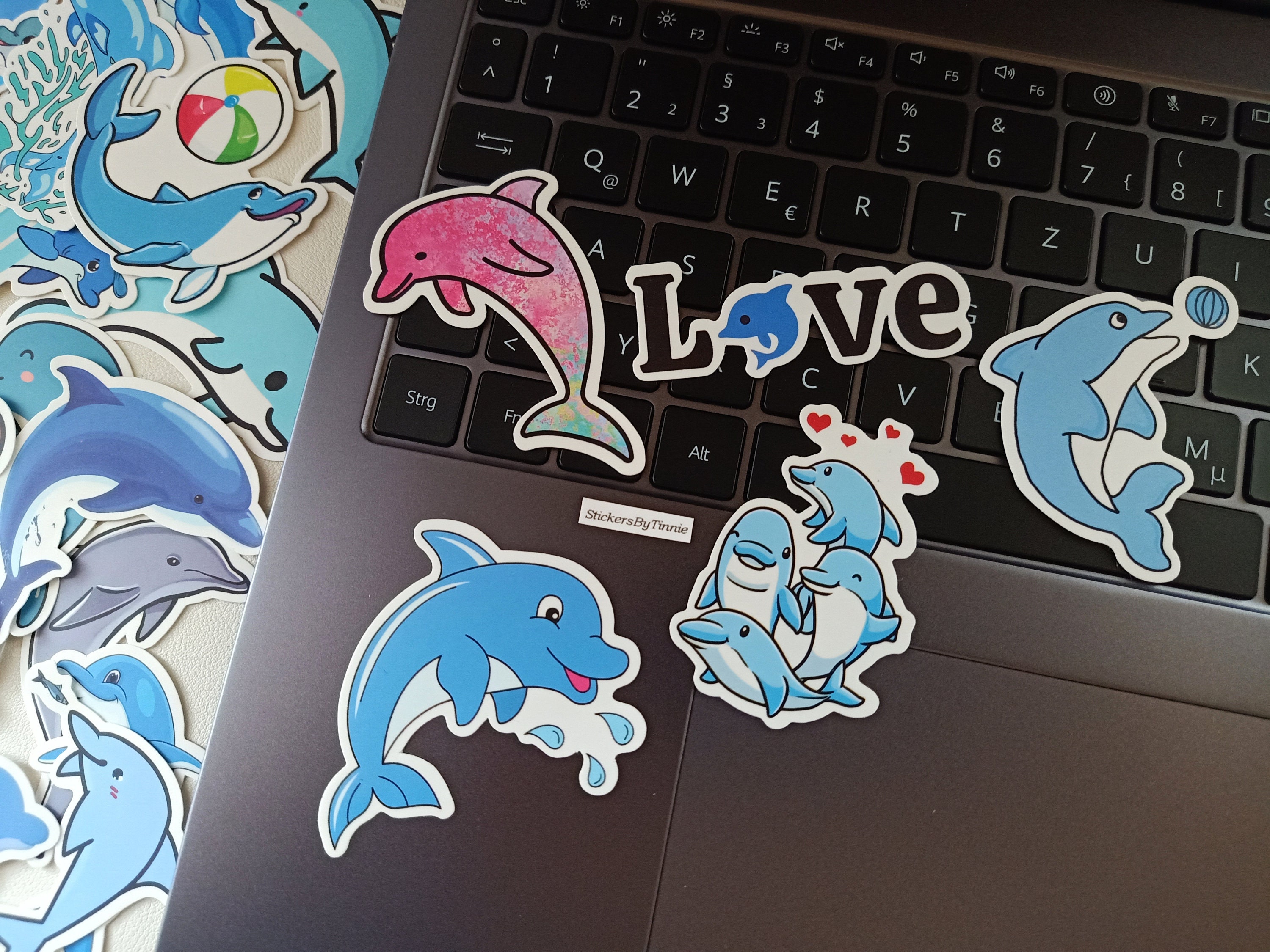 Kawaii Dolphin Deco Stickers, Bling Bling Toploader Stickers, Animal  Stickers 