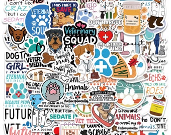 Veterinarian Sticker Pack Stickers -  Pet Lovers Stickers Sheet  Veterinarian Gift Laptop Notebook Car Phonecase Animal Lovers Vet Vinyl