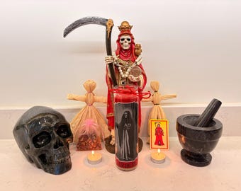 Set met bindingsspreuken Santa Muerte Love