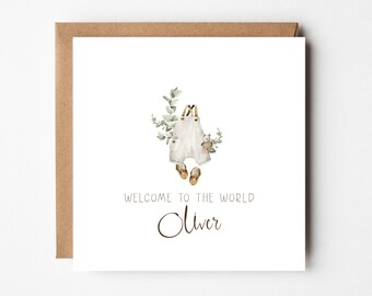 Personalised New Baby Card | Baby Boy Card | Welcome to the world | Baby Boy Girl Card | Hello World | New Baby Card