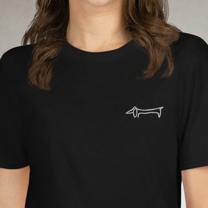 Dachshund Embroidered T-shirt, Picasso Dachshund T-shirt, Sausage Dog T-Shirt, Dog Mum Gifts, Dachshund Lover Gifts, Sausage Dog Lover Gifts image 1