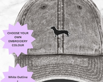 Personalized Embroidered Dachshund Vintage Cap, Dog Lover Gift