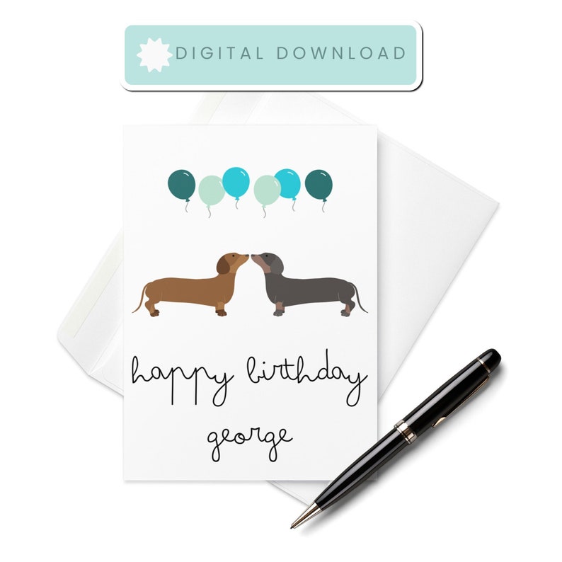 Personalised Dachshund Birthday Card, Happy Birthday Card Dachshund ...