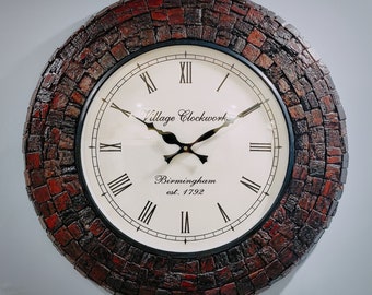 Rustic Clock | Wall Clock with Roman Number | Rustic Clock | Cool Vintage Style Clock | Silent Wall Clock | Big wall Clock | Round Clock