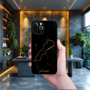 Skin pour iPhone 3M avec cartes du Maroc pour tous les modèles : iPhone 14 Pro Max, 14, 13, 12 Pro Max, 12 Pro, Galaxy S23, S22 Ultra