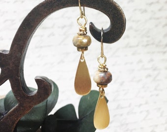 Gold tear drop earrings| dainty earrings | gifts for her