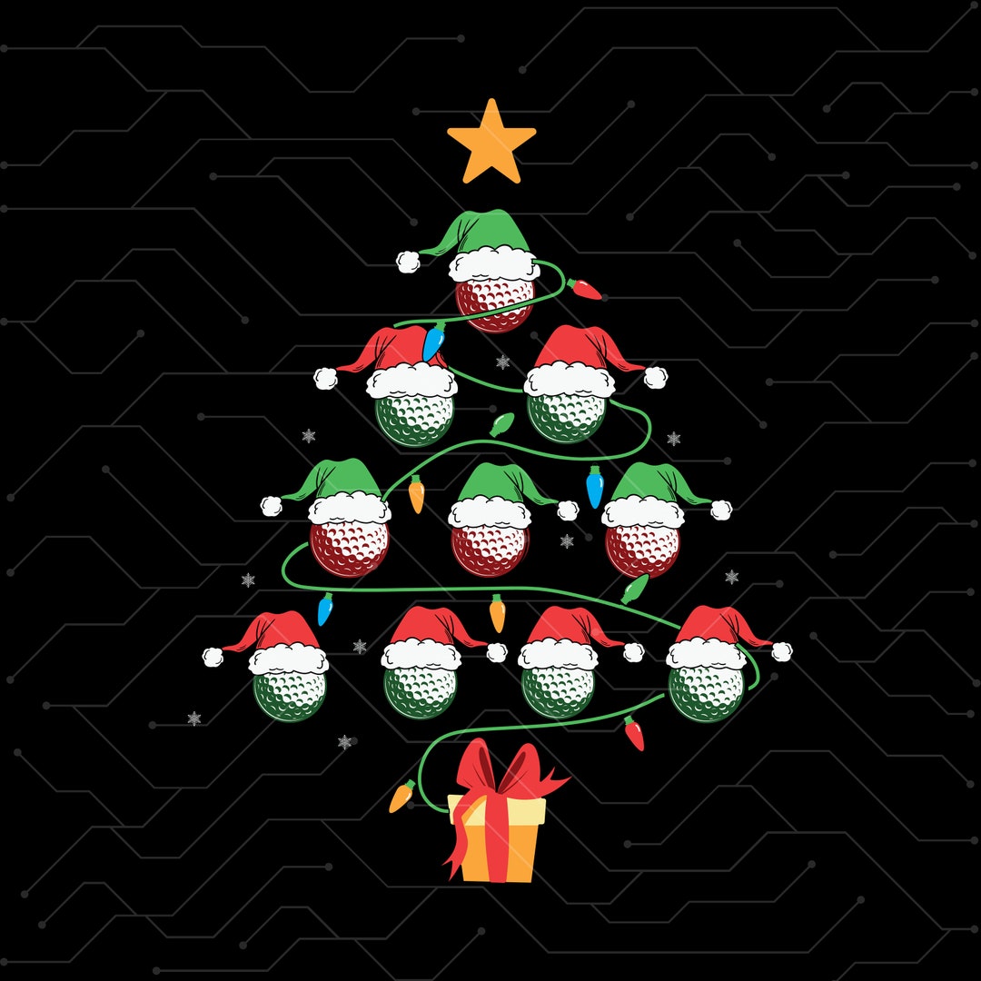 Christmas Tree Golf PNG, Golf-themed Christmas Png, Golf Christmas