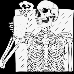 Skeleton Drinking Coffee Svg, Skeleton Svg, Coffee cut file, Skeleton Coffee, Coffee Mug, Coffee Png, Svg files for Cricut, Halloween Design