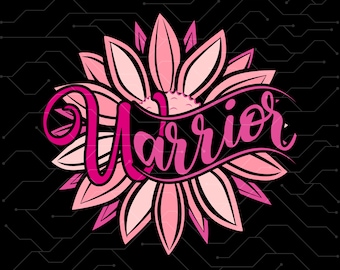Krigare svg Bröstcancermedvetenhetsmånad, SVG-filer för Cricut, Silhuett, Skärfiler, Sublimeringsdesign PNG, Pinktober