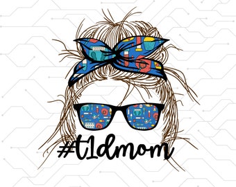 T1 Diabetes Mama png  Messy Bun Mom Diabetes Awareness png Sublimation Type 1 Diabetes Mom #t1dmom Diabetes, Diabetes png, Blue, ribbon,