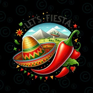 Let&#39;s fiesta png, sublimation design download, Mexican png,Cinco De Mayo,Mexico png Mexican festival png, Fiesta png