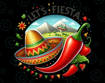 Let's fiesta png, sublimation design download, Mexican png,Cinco De Mayo,Mexico png Mexican festival png, Fiesta png