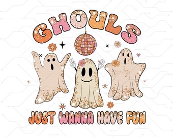 Ghouls png,Ghost png,Spooky Season png,Spooky Vibes Svg,Lets Go Ghouls png,Halloween png,Funny Halloween png,Bats,Retro Halloween,