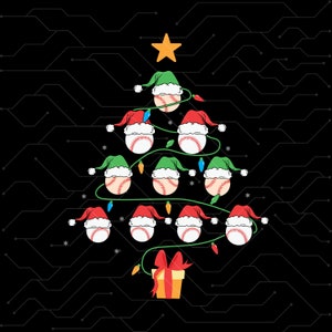 Baseball Christmas PNG, Baseball Christmas Ornaments png, Baseball Christmas Decorations PNG, Baseball Holiday Gifts PNG, Sports-themed