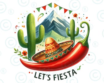Let's fiesta png, sublimation design download, Mexican png,Cinco De Mayo,Mexico png Mexican festival png, Fiesta png
