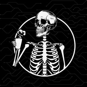 Skeleton Drinking Coffee Svg, Skeleton Svg, Coffee cut file, Skeleton Coffee, Coffee Mug, Coffee Png, Svg files for Cricut, Halloween Design