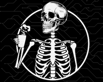 Skeleton Drinking Coffee Svg, Skeleton Svg, Coffee cut file, Skeleton Coffee, Coffee Mug, Coffee Png, Svg files for Cricut, Halloween Design