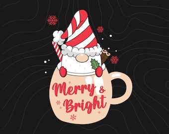 Frohe und helle Kakao-Saison svg Png Sublimationsdesign, Frohe Weihnachten Png, Heiße Kakao-Saison Png, Heißer Kakao Png, Lebkuchen Png, Herunterladen