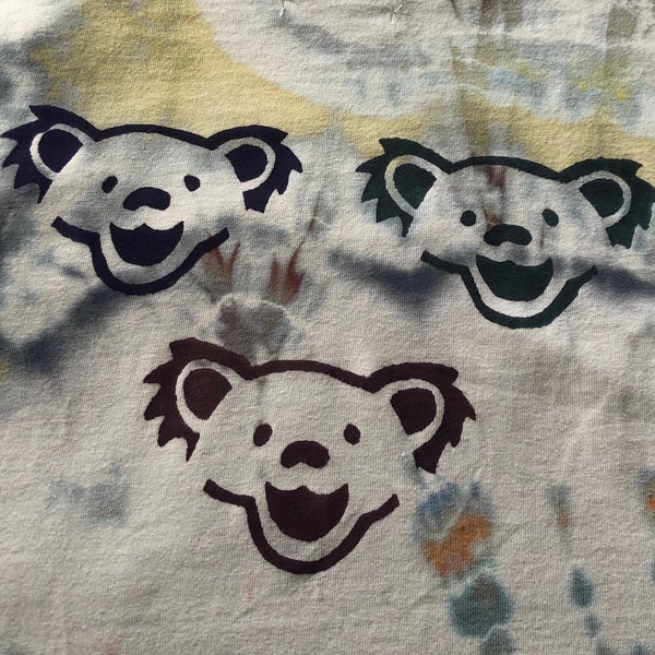 Grateful Dead Dancing Bears Tie Dye T-Shirts - EACH UNIQUE Hand-Painted, Hand-Dyed Lot-Style Shirts