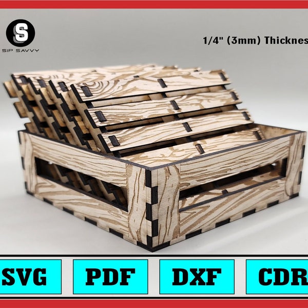 Pallet Coasters Svg Files, Vector Files For Wood Laser Cutting