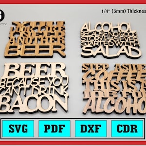 Laser Cut Funny Drink Coaster Files zdjęcie 1