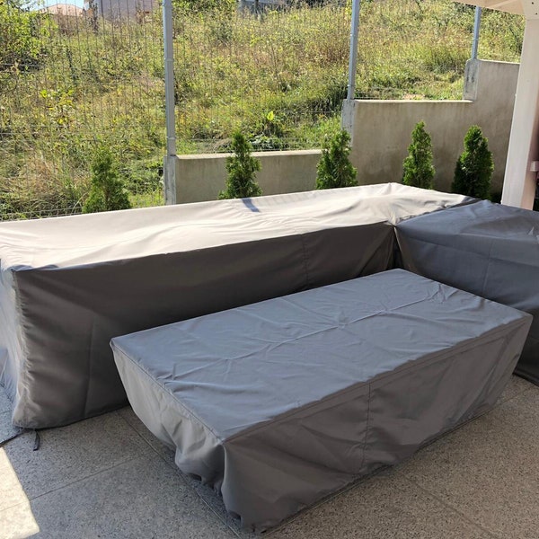 Custom Garden furniture cover of all sizes, Waterproof L-shaped sofa, Rattan Corner Outdoor Setting cover made to measure, Gifts for her him