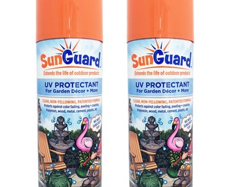 SUNGUARD UV Protectant Spray for Outdoor Décor, Furniture & More (2-Pack) Prevents Fading Peeling and Cracking