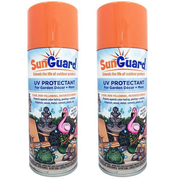 SUNGUARD UV Protectant Spray for Outdoor Décor, Furniture & More (2-Pack) Prevents Fading Peeling and Cracking