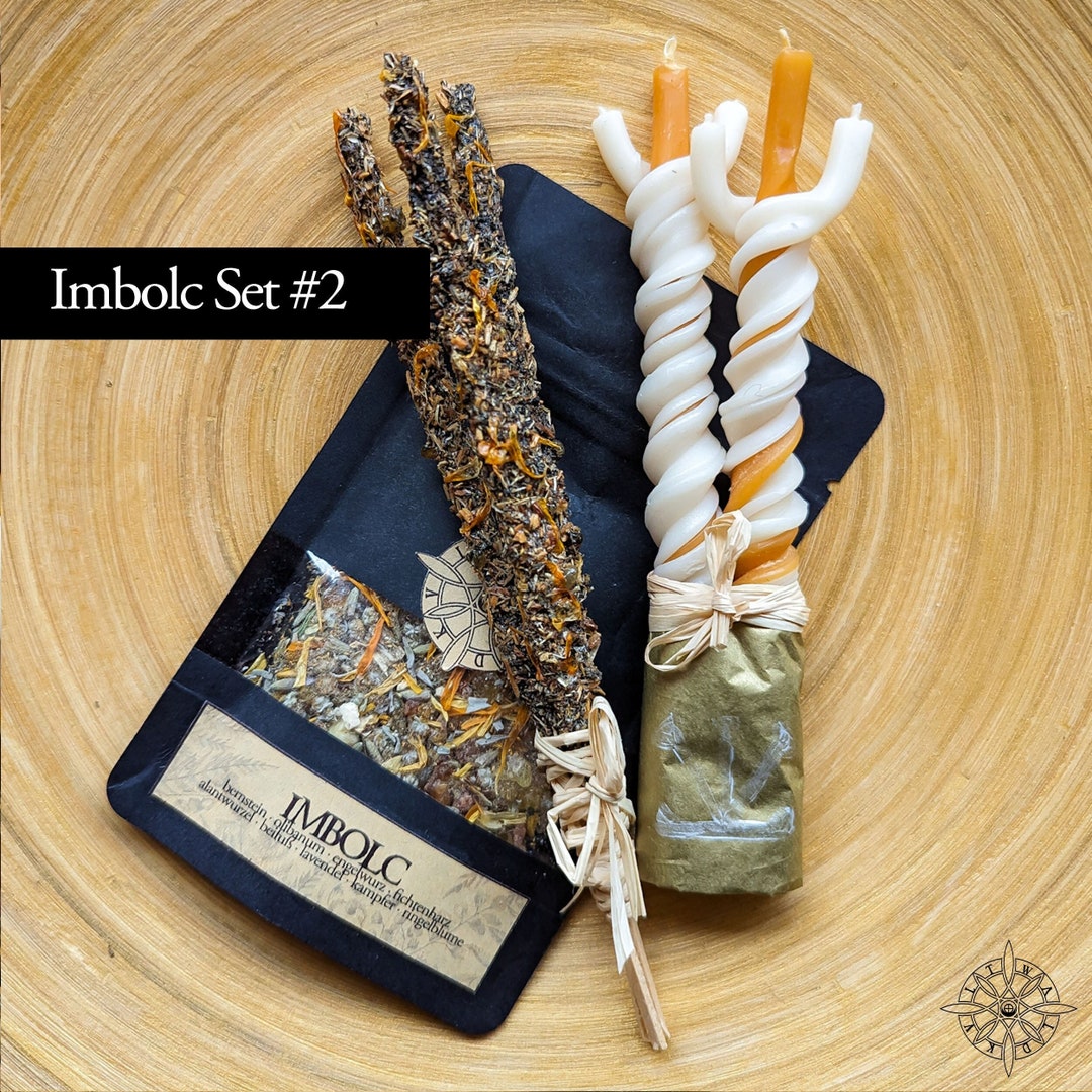 Imbolc Ritualset With Handmade Incense, Ritual Candles and