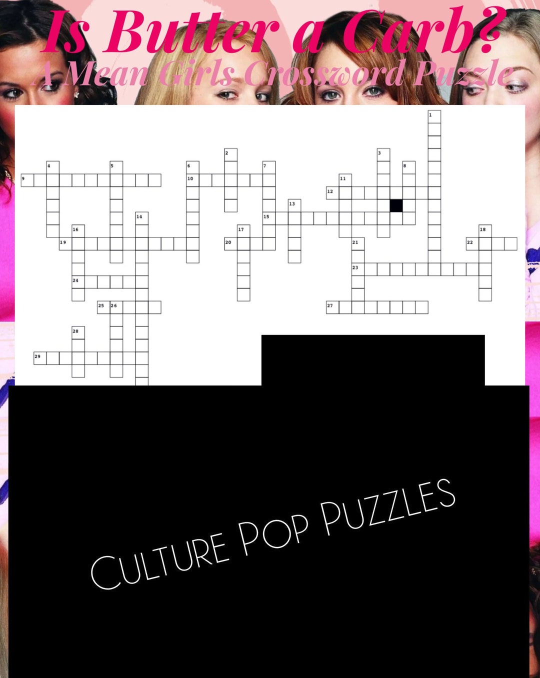 Is Butter a Carb A Mean Girls Crossword Puzzle Etsy