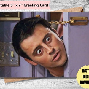 Afdrukbare wenskaart | VRIENDEN tv-showkaart | Joey Tribbiani | Vrienden | Het spijt me | Ik zit vast | Verjaardag | DIGITALE DOWNLOAD