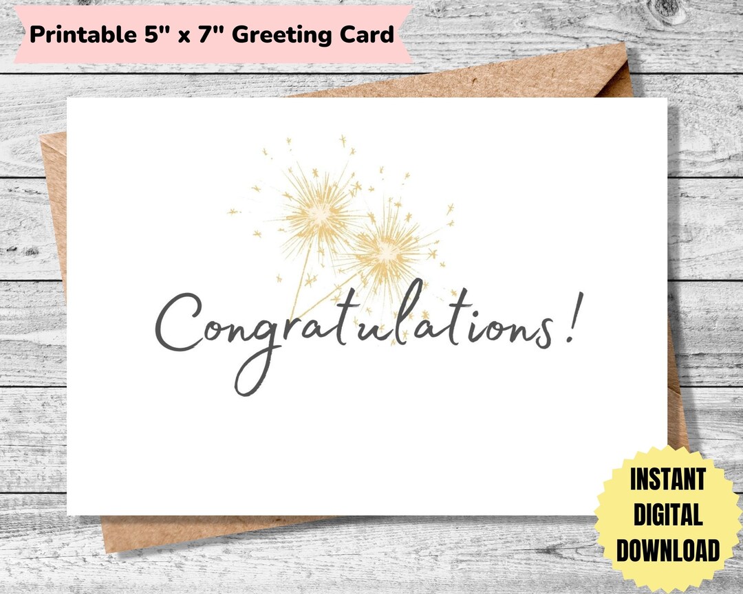 Printable Greeting Card Congratulations Card Congrats Card Special